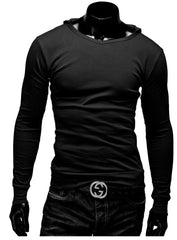 New 2022 Arrival Men's Solid Tops Tees T-Shirt Men Cotton  Men's T-shirt With Hat Long Sleeve Men T- Shirt