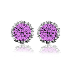 Fashion Round Shape 2 Carat Cubic Zircon 2022 CZ  Crown Stud Earrings For Women