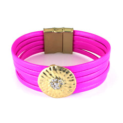 Fashion Leather Bracelet 2022 Top Qualitu Multi-layer Leather  Magnetic Clasp Design Bracelet New Arrival 3 Color