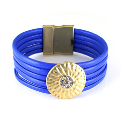 Fashion Leather Bracelet 2022 Top Qualitu Multi-layer Leather  Magnetic Clasp Design Bracelet New Arrival 3 Color