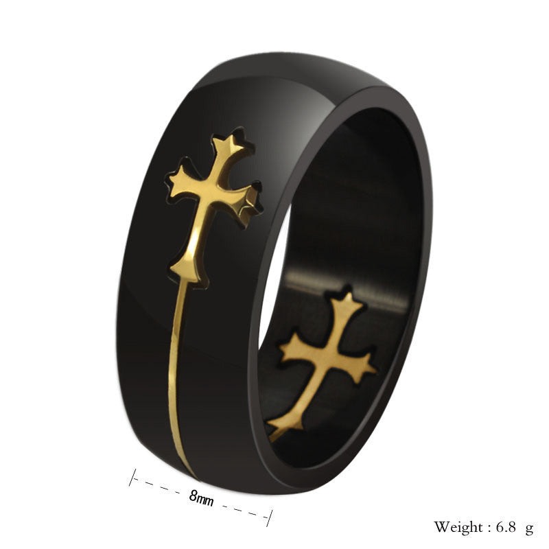 2019 New Fashion Hot Sale Cross Detachable Design Stainless Steel Men's Finger Ring anel masculino