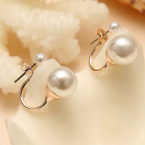 Fashionable Double Pearl Earrings 2022 Double Sided Wear Pearl  Earrings Gift Wholesale