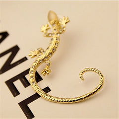 New 2022 Arrival Rhinestone Ear cuff Earrings luxury Rose Gold Exaggerated Gecko Lizards Stud Earrings