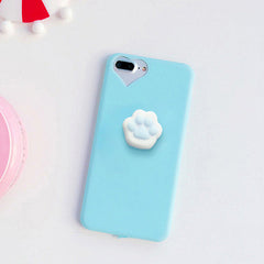 3D Cartoon Cute Squishy Cat Claw Case for iPhone 6 6S 7 Plus Fundas Funny Pressure Release Soft Squishi Squeeze Cats Phone Cases